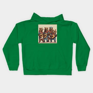 Bear Singing Band Kids Hoodie